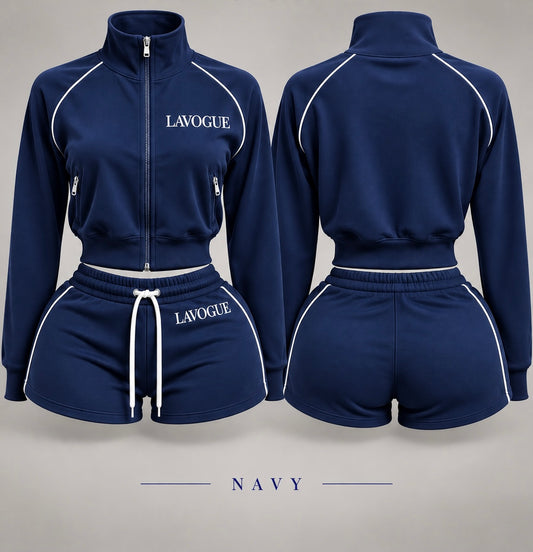 Navy Amour short set