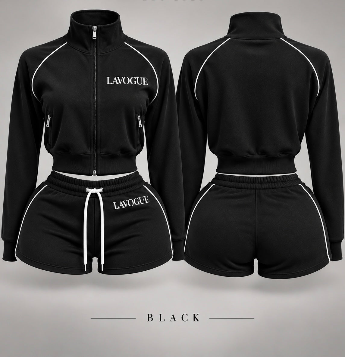 Noir Amour short set